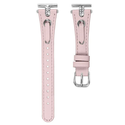 For Huami Amazfit Youth Edition 20mm Replacement Strap Genuine Cow Leather Silver Connector Watch Band