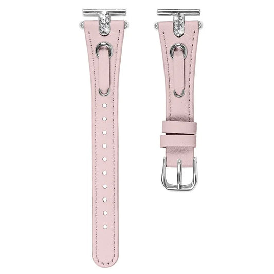 For Huami Amazfit Youth Edition 20mm Replacement Strap Genuine Cow Leather Silver Connector Watch Band