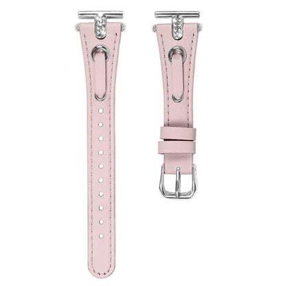 For Garmin Forerunner 645  /  645 Music Watchband Genuine Cow Leather Wrist Strap (Silver Connector)