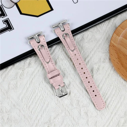 For Garmin Forerunner 645  /  645 Music Watchband Genuine Cow Leather Wrist Strap (Silver Connector)
