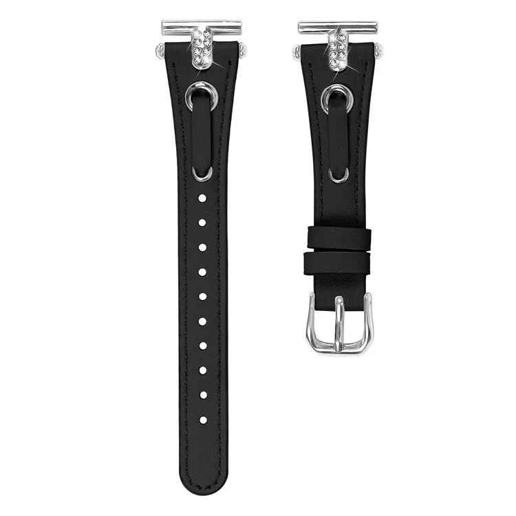For Garmin Forerunner 645  /  645 Music Watchband Genuine Cow Leather Wrist Strap (Silver Connector)