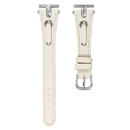 For Garmin Forerunner 645  /  645 Music Watchband Genuine Cow Leather Wrist Strap (Silver Connector)