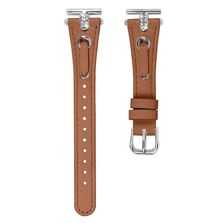 For Garmin Forerunner 645  /  645 Music Watchband Genuine Cow Leather Wrist Strap (Silver Connector)
