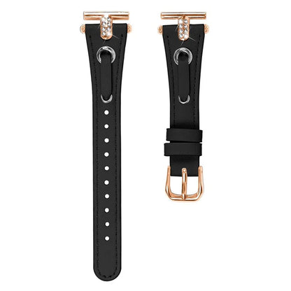 For Huawei Watch 2  /  GT 2 42mm  /  GT 3 42mm Genuine Cow Leather Watchband (Rose Gold Connector)