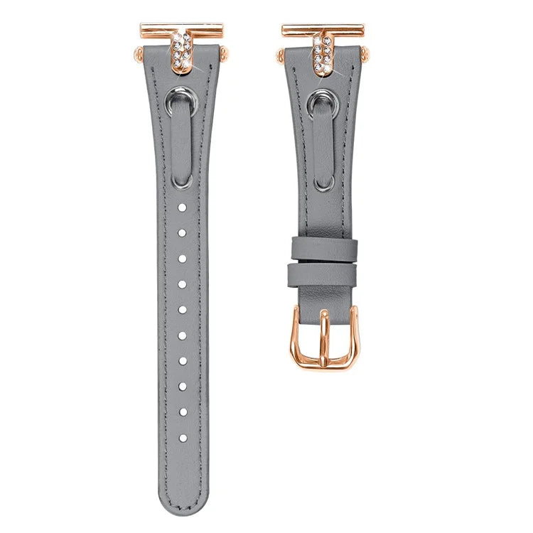 For Huawei Watch 2  /  GT 2 42mm  /  GT 3 42mm Genuine Cow Leather Watchband (Rose Gold Connector)
