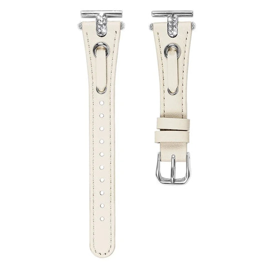 For Huawei Watch 2  /  GT 2 42mm  /  GT 3 42mm Watchband Genuine Cow Leather Wrist Strap (Silver Connector)
