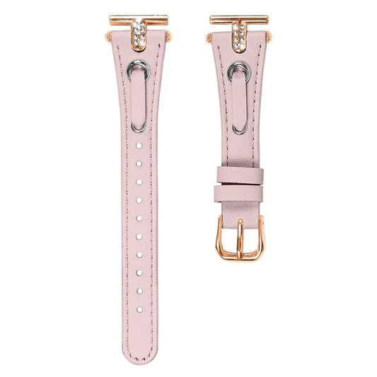 For TicWatch E  /  2  /  C2 (Black  /  Silver Dial) Watchband Adjustable Genuine Cow Leather Strap (Rose Gold Connector)