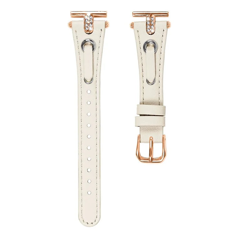 For TicWatch E  /  2  /  C2 (Black  /  Silver Dial) Watchband Adjustable Genuine Cow Leather Strap (Rose Gold Connector)