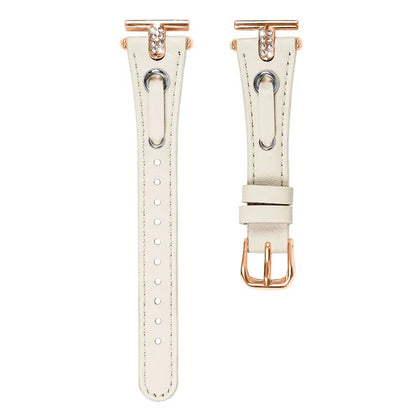 For TicWatch E  /  2  /  C2 (Black  /  Silver Dial) Watchband Adjustable Genuine Cow Leather Strap (Rose Gold Connector)