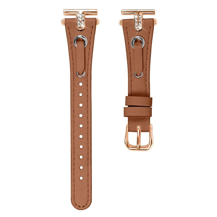 For TicWatch E  /  2  /  C2 (Black  /  Silver Dial) Watchband Adjustable Genuine Cow Leather Strap (Rose Gold Connector)