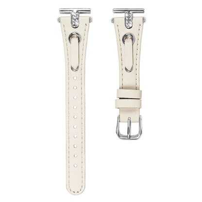 For Huami Amazfit Cheetah Pro Replacement Strap Shine Rhinestone Genuine Cow Leather Watch Band with Silver Buckle