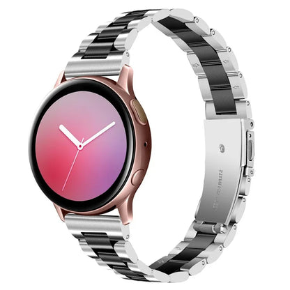 For Samsung Galaxy Watch5 / Watch4 316L Stainless Steel 3-Bead Watch Strap 20mm Replace Band