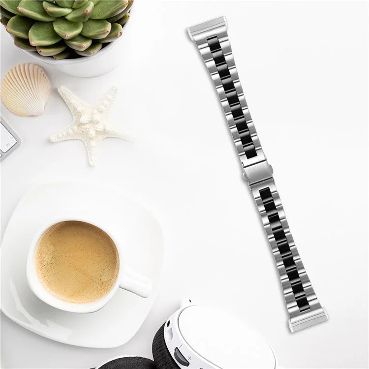 For Samsung Galaxy Watch5 / Watch4 316L Stainless Steel 3-Bead Watch Strap 20mm Replace Band