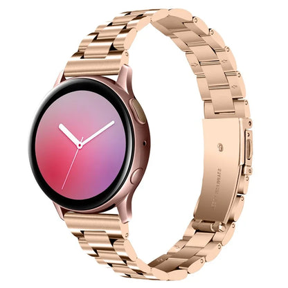 For Samsung Galaxy Watch5 / Watch4 316L Stainless Steel 3-Bead Watch Strap 20mm Replace Band