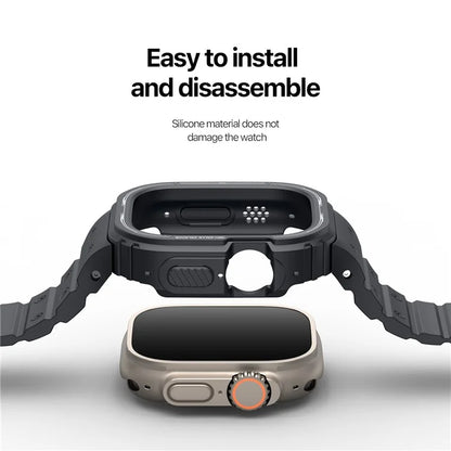 DUX DUCIS OA Series One-piece Watchband For Apple Watch Ultra  /  Ultra 2 49mm Watch Strap with Case