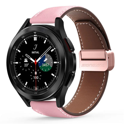 DUX DUCIS YA Series for Samsung Galaxy Watch6 /  Watch5  /  Huawei Watch GT3 Pro 43mm Genuine Cow Leather Strap 20mm Watch Band