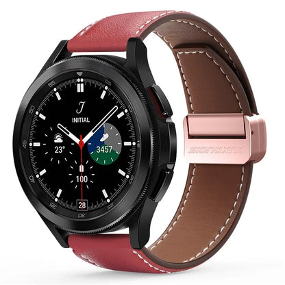 DUX DUCIS YA Series for Samsung Galaxy Watch6 /  Watch5  /  Huawei Watch GT3 Pro 43mm Genuine Cow Leather Strap 20mm Watch Band