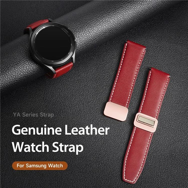 DUX DUCIS YA Series for Samsung Galaxy Watch6 /  Watch5  /  Huawei Watch GT3 Pro 43mm Genuine Cow Leather Strap 20mm Watch Band