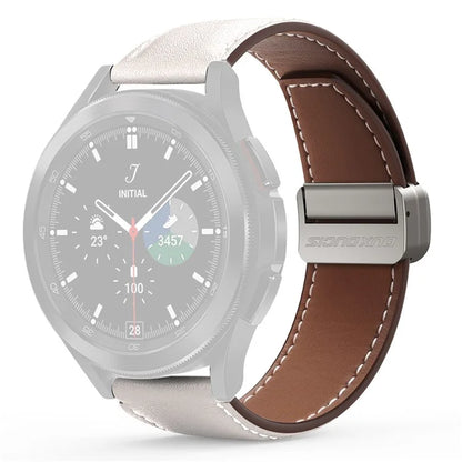 DUX DUCIS YA Series for Samsung Galaxy Watch6 /  Watch5  /  Huawei Watch GT3 Pro 43mm Genuine Cow Leather Strap 20mm Watch Band