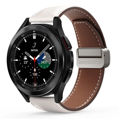 DUX DUCIS YA Series for Samsung Galaxy Watch6 /  Watch5  /  Huawei Watch GT3 Pro 43mm Genuine Cow Leather Strap 20mm Watch Band