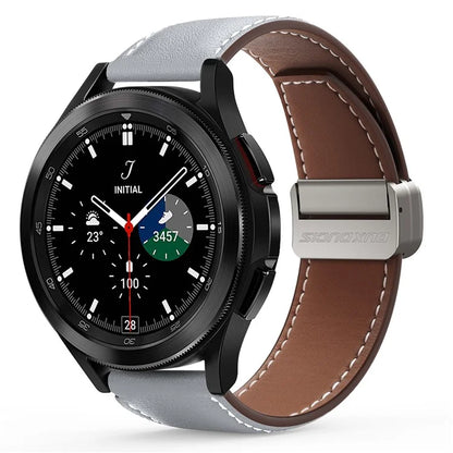 DUX DUCIS YA Series for Samsung Galaxy Watch3 45mm  /  Huawei Watch Ultimate Genuine Cow Leather Strap 22mm Watch Band