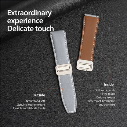 DUX DUCIS YA Series for Samsung Galaxy Watch3 45mm  /  Huawei Watch Ultimate Genuine Cow Leather Strap 22mm Watch Band