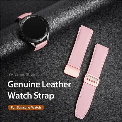 DUX DUCIS YA Series for Samsung Galaxy Watch3 45mm  /  Huawei Watch Ultimate Genuine Cow Leather Strap 22mm Watch Band