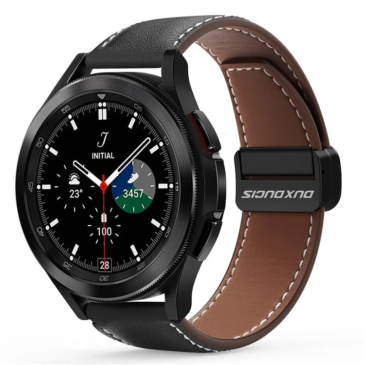 DUX DUCIS YA Series for Samsung Galaxy Watch3 45mm  /  Huawei Watch Ultimate Genuine Cow Leather Strap 22mm Watch Band