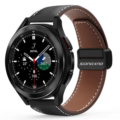 DUX DUCIS YA Series for Samsung Galaxy Watch3 45mm  /  Huawei Watch Ultimate Genuine Cow Leather Strap 22mm Watch Band