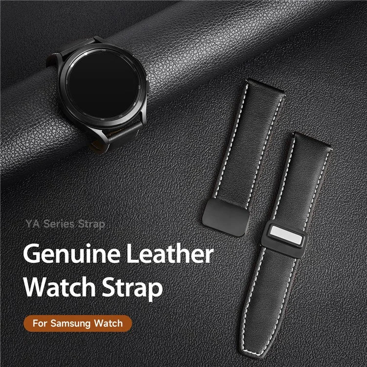 DUX DUCIS YA Series for Samsung Galaxy Watch3 45mm  /  Huawei Watch Ultimate Genuine Cow Leather Strap 22mm Watch Band