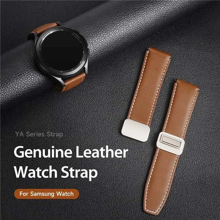 DUX DUCIS YA Series for Samsung Galaxy Watch3 45mm  /  Huawei Watch Ultimate Genuine Cow Leather Strap 22mm Watch Band