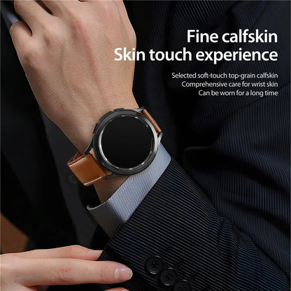 DUX DUCIS YA Series for Samsung Galaxy Watch3 45mm  /  Huawei Watch Ultimate Genuine Cow Leather Strap 22mm Watch Band