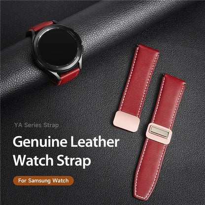 DUX DUCIS YA Series for Samsung Galaxy Watch3 45mm  /  Huawei Watch Ultimate Genuine Cow Leather Strap 22mm Watch Band