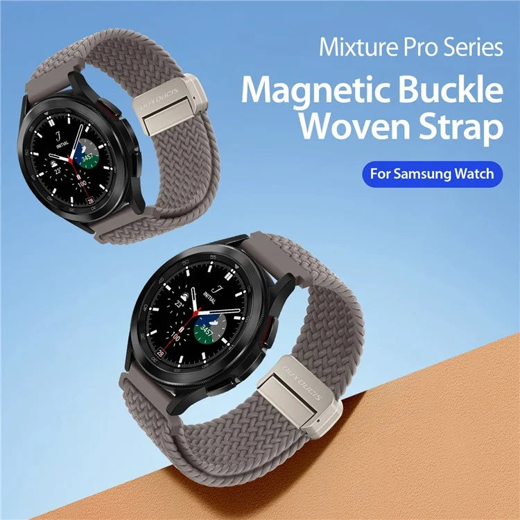 DUX DUCIS Mixture Pro Series Nylon Woven Strap for Samsung Galaxy Watch6  /  Watch5  /  Huawei Watch GT3 Magnetic Buckle 20mm Watchband