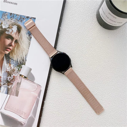 For Samsung Galaxy Watch6 / Garmin Venu Sq 2 Watch Band 20mm  Stainless Steel Strap