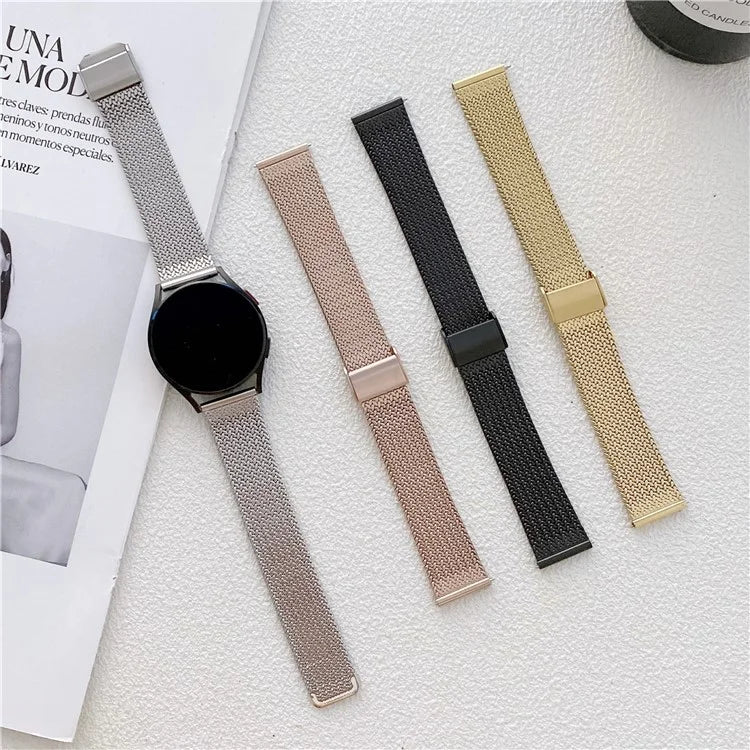For Samsung Galaxy Watch6 / Garmin Venu Sq 2 Watch Band 20mm  Stainless Steel Strap