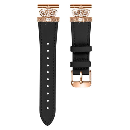 For Misfit Vapor Watch Band Crown Connector Cowhide Replacement Strap, Rose Gold Buckle