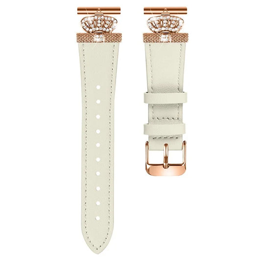For Huawei Watch 2  /  GT 2 42mm  /  GT 3 42mm Watch Band Genuine Cow Leather Wrist Strap with Rose Gold Connector