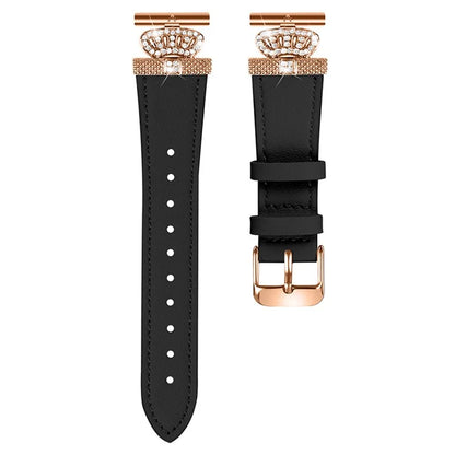 For Huawei Watch 2  /  GT 2 42mm  /  GT 3 42mm Watch Band Genuine Cow Leather Wrist Strap with Rose Gold Connector