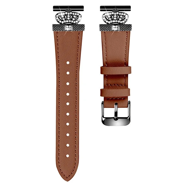 For Samsung Galaxy Watch4 40mm 42mm  /  44mm  /  46mm  /  Watch5 40mm  /  44mm  /  45mm Band Genuine Cow Leather Strap, Black Connector