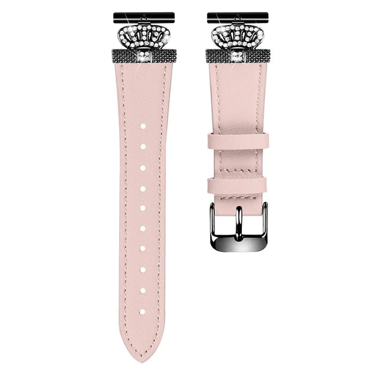 For Samsung Galaxy Watch4 40mm 42mm  /  44mm  /  46mm  /  Watch5 40mm  /  44mm  /  45mm Band Genuine Cow Leather Strap, Black Connector
