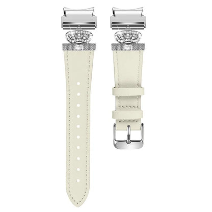 For Samsung Galaxy Watch6 40mm  /  44mm  /  Watch6 Classic 43mm  /  47mm Watchband with Silver Connector Genuine Cow Leather Strap
