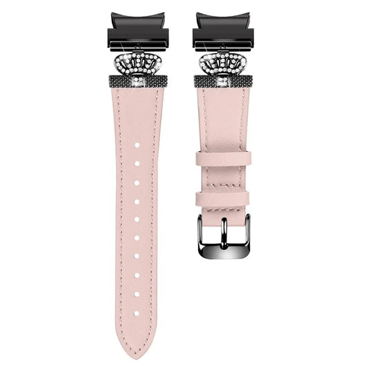 For Samsung Galaxy Watch4 Active Classic / Watch 5 Pro Active Genuine Cow Leather Smart Watch Strap (Black Buckle)