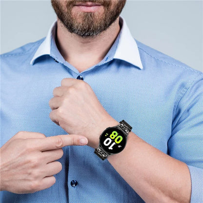 For Samsung Galaxy Watch4 Active Classic / Watch 5 Pro Active Genuine Cow Leather Smart Watch Strap (Black Buckle)