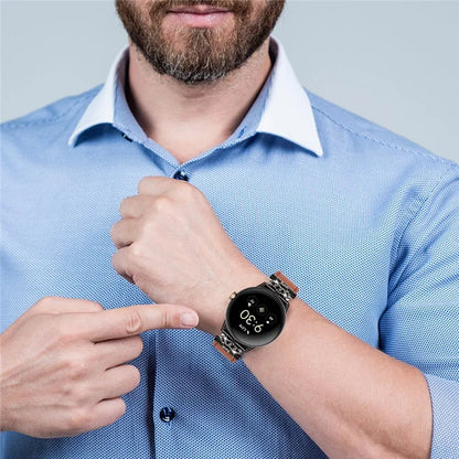For Google Pixel Watch Crown Rhinestone Decor Genuine Cow Leather Wrist Band Strap (Black Buckle)