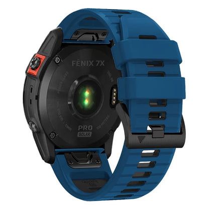 For Garmin Fenix 7X Pro / Fenix 7X Dual-Colors Sport Strap Silicone Breathable Wristband