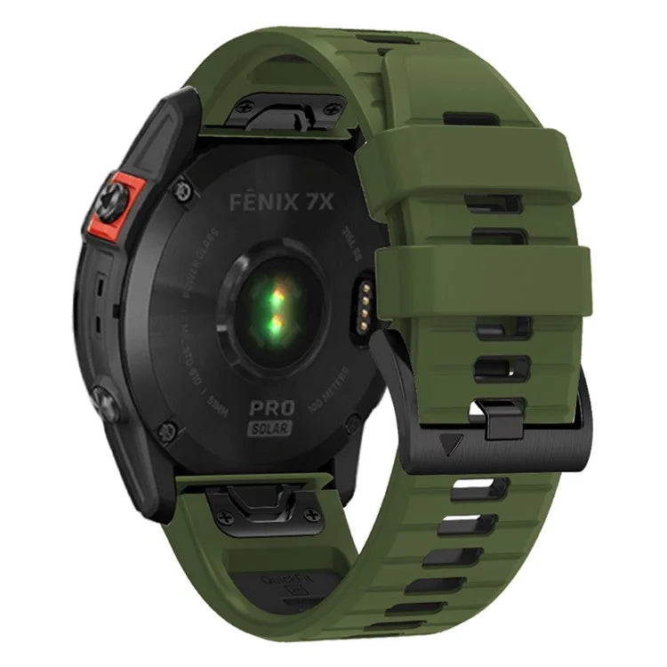 For Garmin Fenix 7X Pro / Fenix 7X Dual-Colors Sport Strap Silicone Breathable Wristband