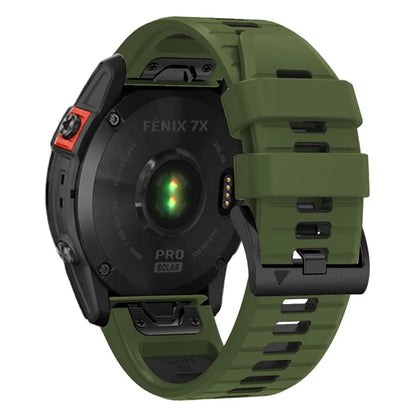 For Garmin Fenix 7X Pro / Fenix 7X Dual-Colors Sport Strap Silicone Breathable Wristband