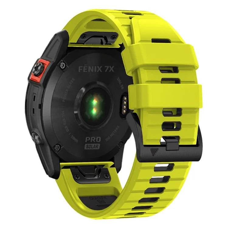 For Garmin Fenix 7X Pro / Fenix 7X Dual-Colors Sport Strap Silicone Breathable Wristband
