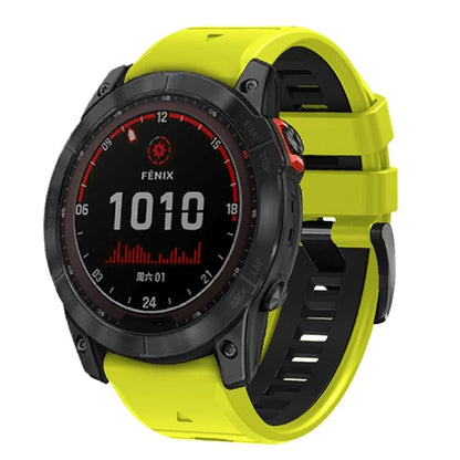 For Garmin Fenix 7 Pro / Fenix 7 Silicone Watch Bands Dual-Color Replacement Strap